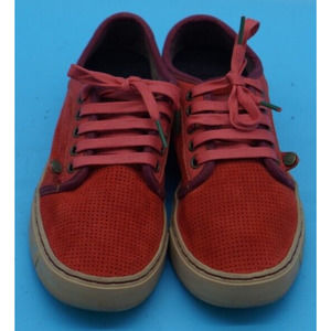 Santorisan Heisei Womens or mens Seude Leather Sneaker Size 38 Burnt orange